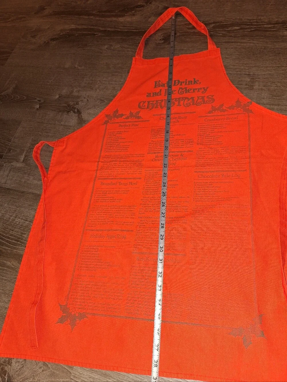 1978 Vintage Christmas Recipe Apron Holiday Apron Eat Drink Be Merry Christmas